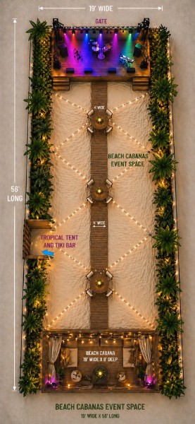 Beach Cabanas event space layout