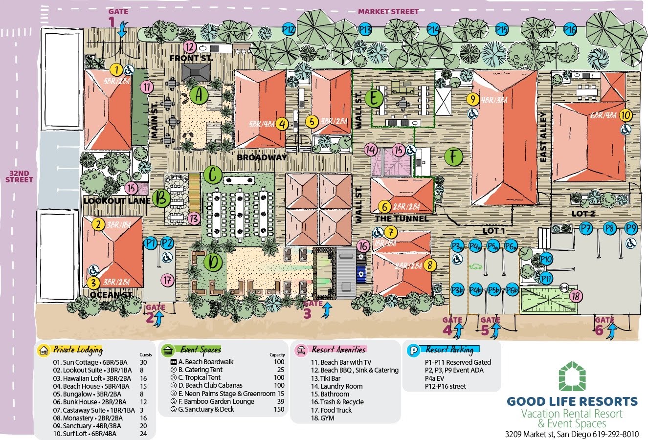 Good Life Resorts property map at 3209 Market St